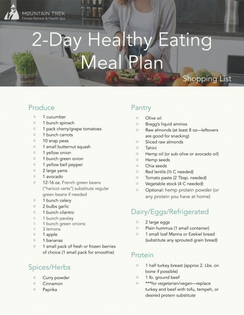 2-day Healthy Eating Meal Plan 