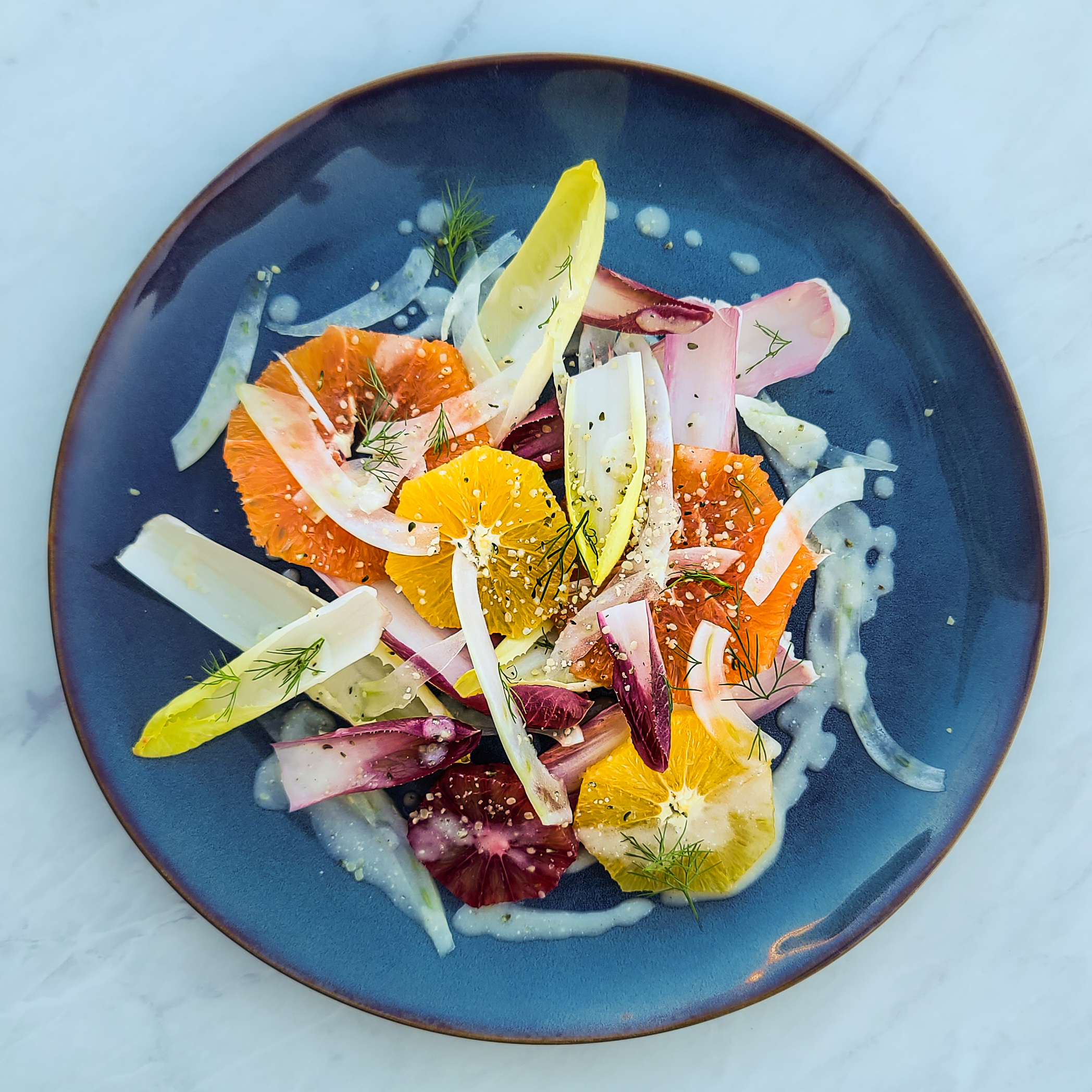 Orange & Fennel Salad with Endive & Apple Cider Hemp Seed Vinaigrette