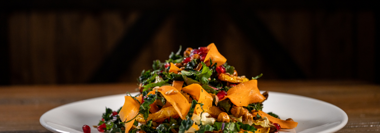 Kale salad on plate