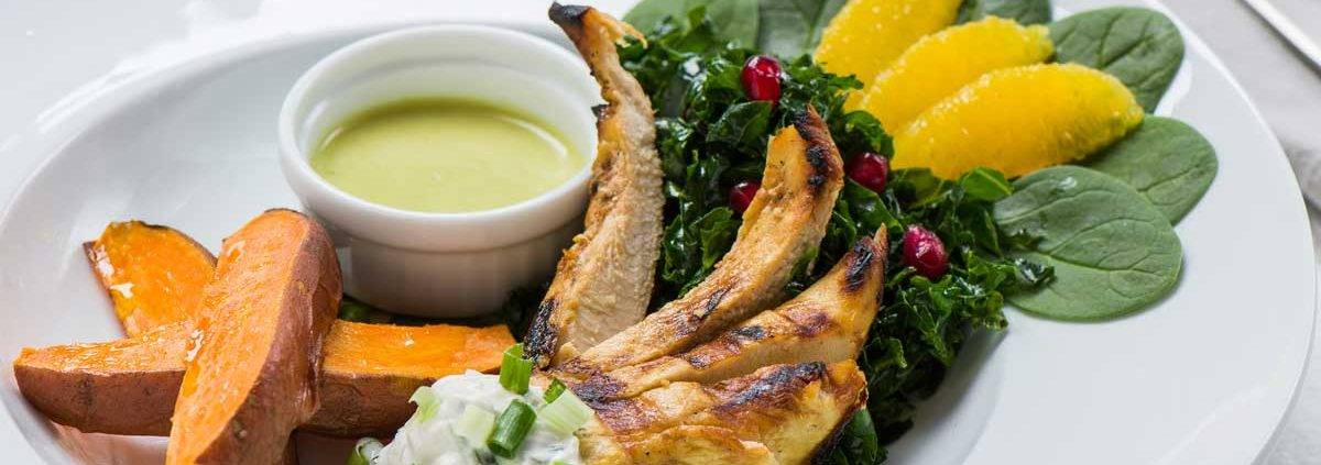 Yogurt Marinated Chicken with Massaged Kale