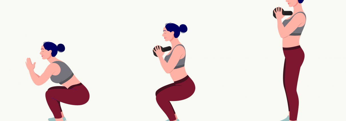 illustration of a person executing squat exercise