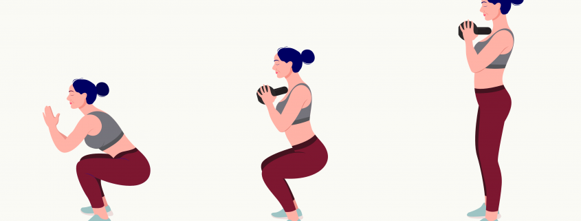 illustration of a person executing squat exercise